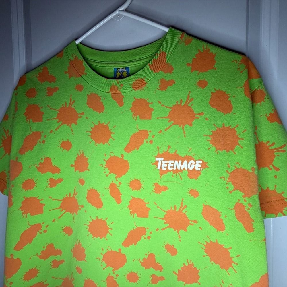 Vintage‎ Nickelodeon Network Promo Slime Splatter AOP T-Shirt Sz Mens Medium